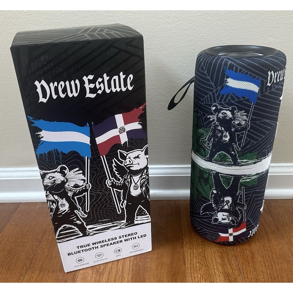 Drew Estate 2 In 1 True Wireless Bluetooth Speaker ‎ Rat Pig LED40W  NEW